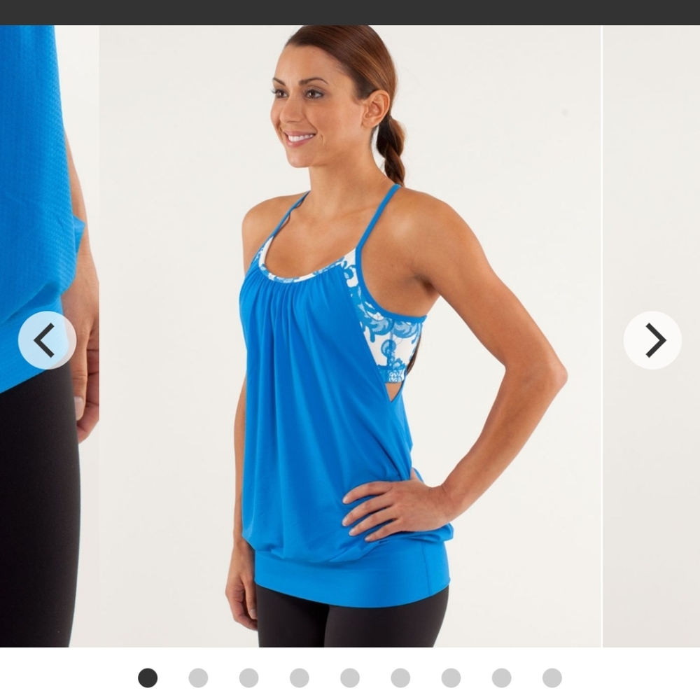 Lululemon-No Limits Tank-Sz 8-EUC-Beaming Blue/Pol